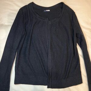 GAP Charcoal Knit Cardigan with eyelet detail on sides